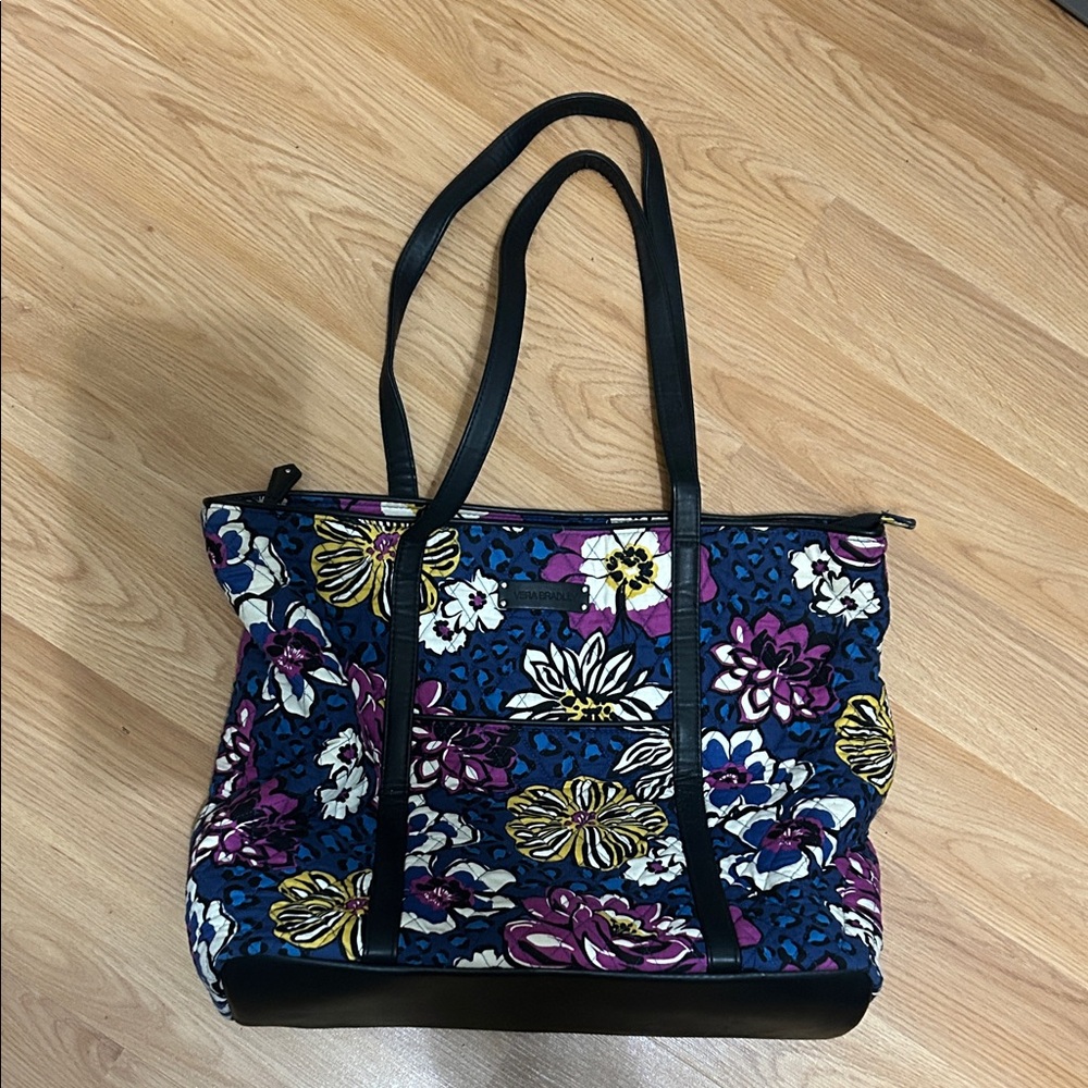 Vera Bradley Blue and Purple Floral Tote